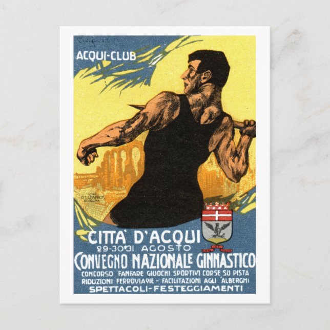 1920 Italian Gymnastics Poster Postcard (Front)