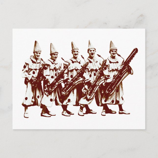 1920 Jazz Clowns, brown Postcard (Front)