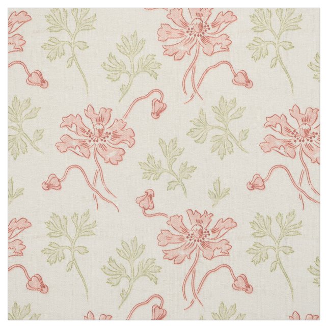 1920 Pale Poppies Fabric (Swatch)