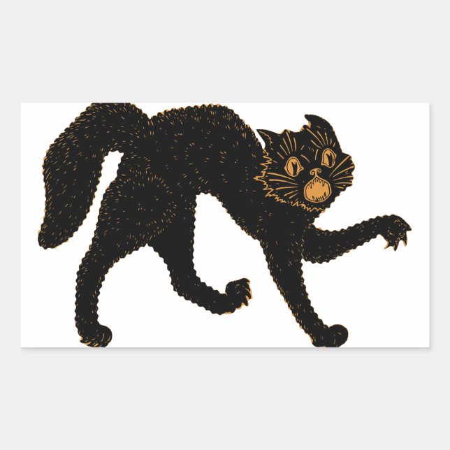 1920 Scary Black Cat Rectangular Sticker (Front)