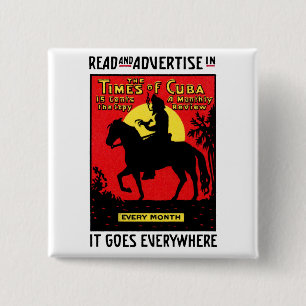 1920 The Times of Cuba 15 Cm Square Badge