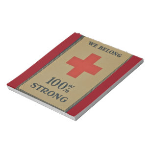 1920 WWI Red Cross"We Belong 100% Strong" Notepad