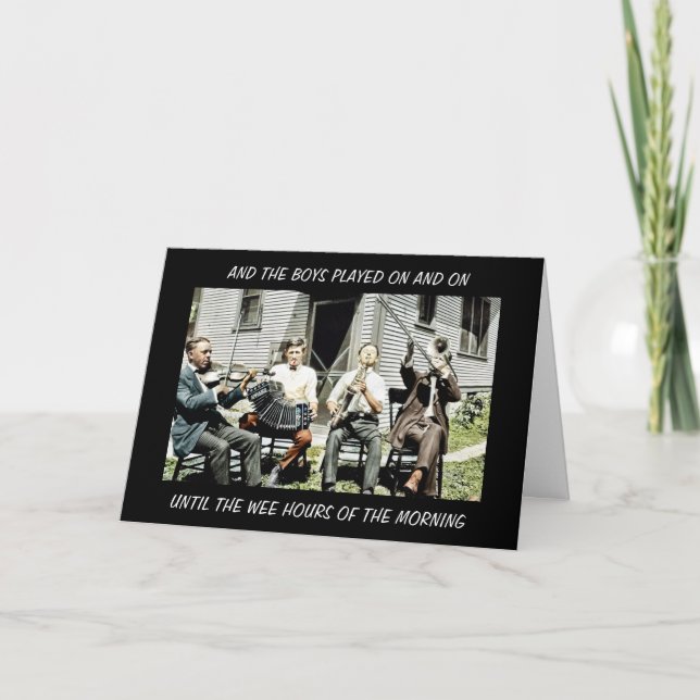 1920'S 4 PIECE BAND MUSICANS INSTRUMENTS MUSIC CARD (Front)