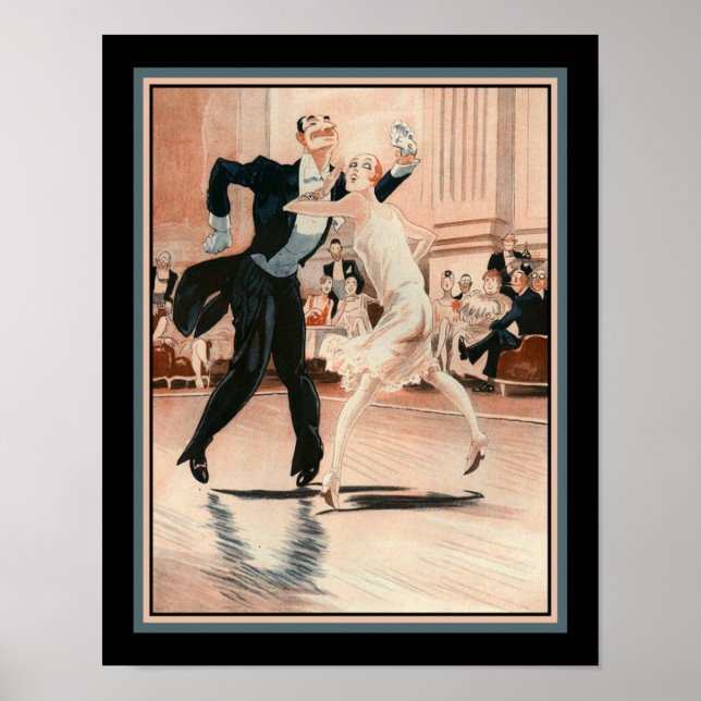 1920s Art Deco Couple Dancing The Charleston Poster (Front)
