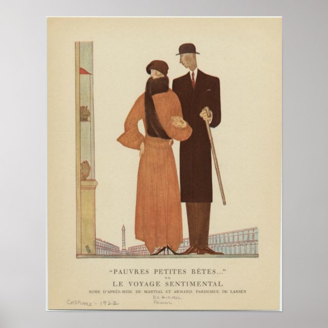 1920s Art Deco Couple ~ The Sentimental Journey Poster (Front)