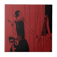 1920s Art Deco Fashion Show Model Red