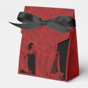 1920s Art Deco Fashion Show Red and Black Favour Box