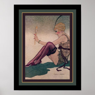 1920's Art Deco Flapper with Mirror Poster