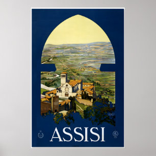 1920s Assisi Italy Classic Vintage Style Italian Poster