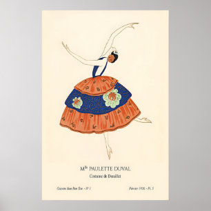 1920s Ballerina Art Print Vintage French Fashion