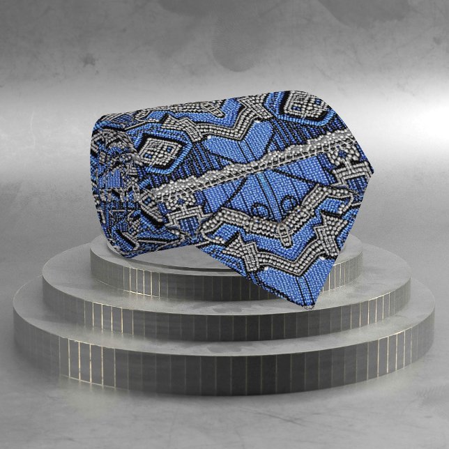 1920s Beaded Blue - Art Deco - Flapper Dress Tie (Creator Uploaded)