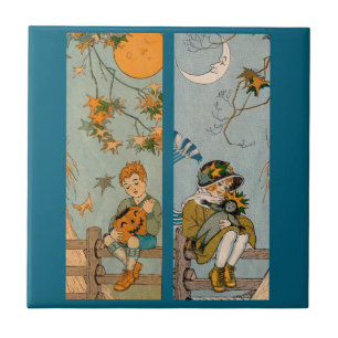 1920s boy and girl in autumn tile