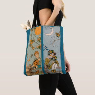 1920s boy and girl in autumn tote bag