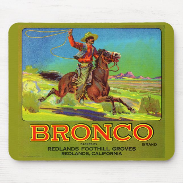 1920s Bronco fruit crate label Mouse Pad (Front)