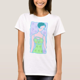 1920s Cancer Zodiac Woman in green T-Shirt