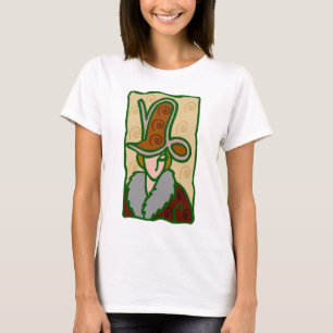 1920s Capricorn Woman with symbol in brown T-Shirt