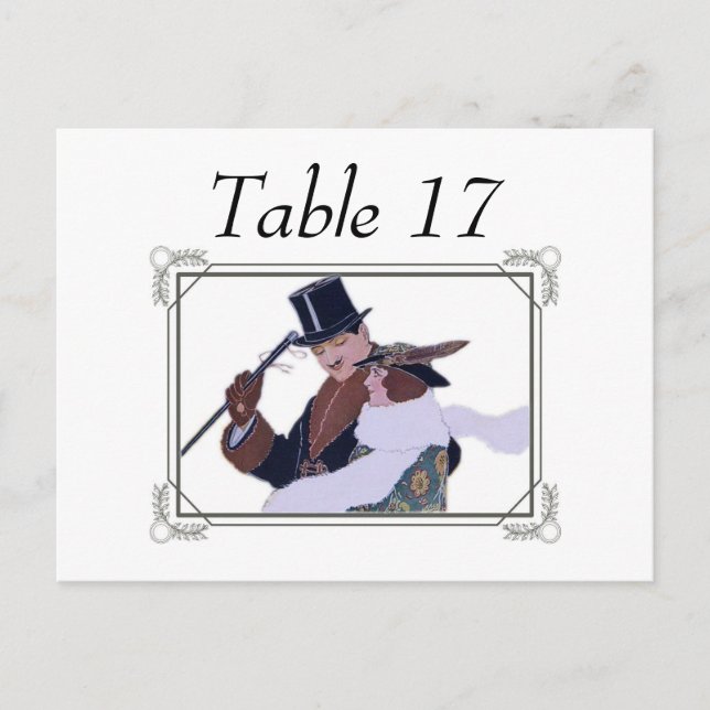 1920's Couple Table Place Cards (Front)