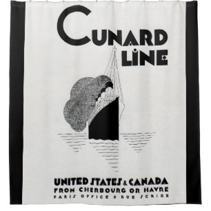 1920s Cunard Line art deco ad Shower Curtain