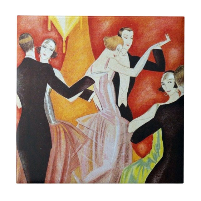 1920's Dancing Couples Tile (Front)