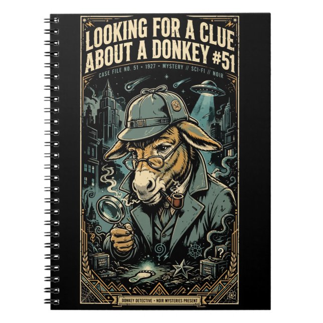 1920s Detective Donkey Noir Comic Notebook (Front)