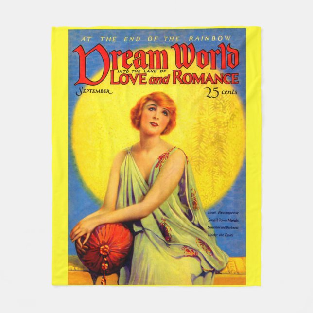 1920s Dream World magazine cover print Fleece Blanket (Front)