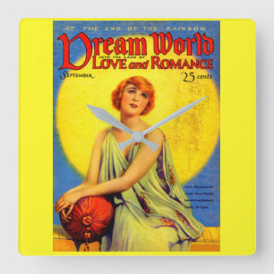 1920s Dream World magazine cover Square Wall Clock