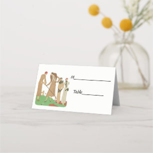 1920s Fashion Fashionable Ladies Playing Golf Place Card