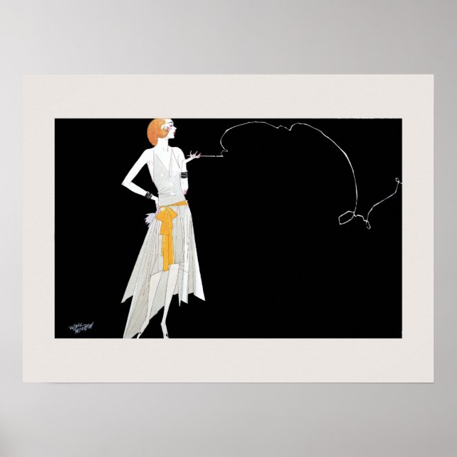1920s fashion flapper girl drawing poster (Front)