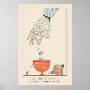 1920s Fashion Illustration Art Deco Style Poster