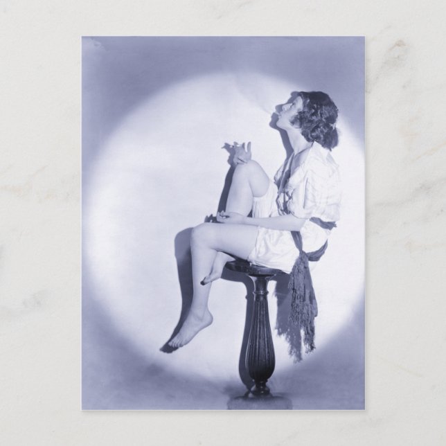 1920s Fashion with smoking model Postcard (Front)