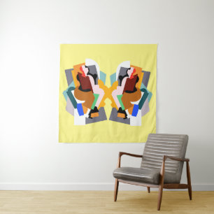 1920s figure abstract woman vintage art tapestry