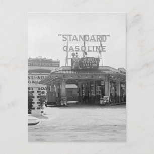 1920s Filling Station Postcard
