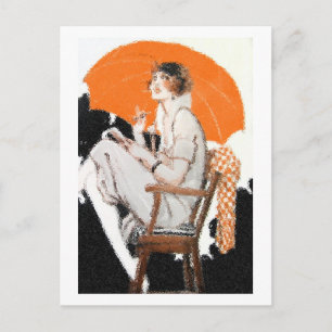 1920s Flapper Fashion Postcard