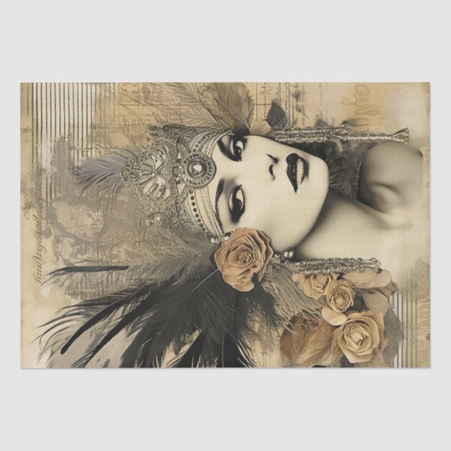 1920's Flapper Girl Art Deco Tissue Paper (Front)