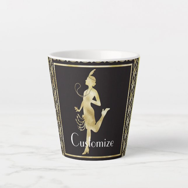 1920's Flapper Girl Thunder_Cove Latte Mug (Front)