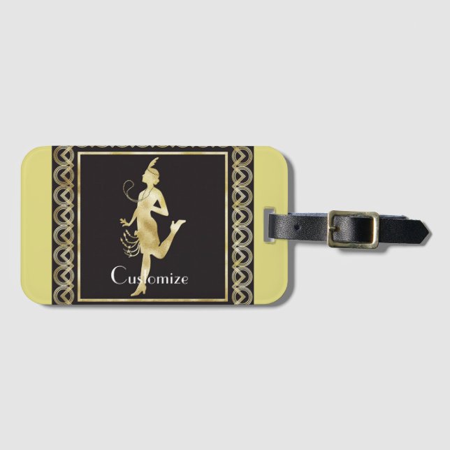 1920's Flapper Girl Thunder_Cove Luggage Tag (Front Horizontal)