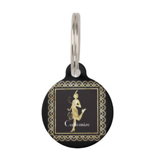1920's Flapper Girl Thunder_Cove Pet Tag