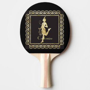 1920's Flapper Girl Thunder_Cove Ping Pong Paddle