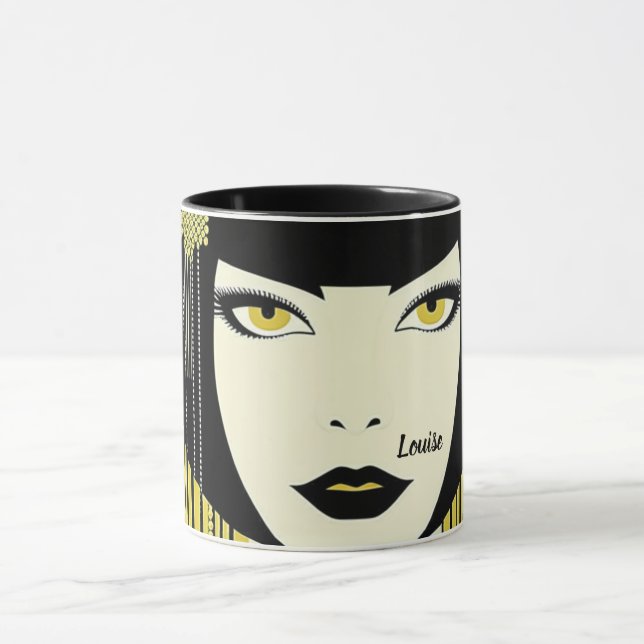 1920s Flapper. Personalised Mug (Center)