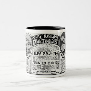 1920S FLOWER-SEED ADVERTISING Two-Tone COFFEE MUG