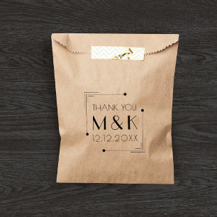 1920s Gatsby Black Thank You Kraft Paper Bag
