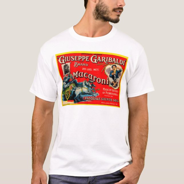 1920s Giuseppe Garibaldi macaroni label T-Shirt (Front)