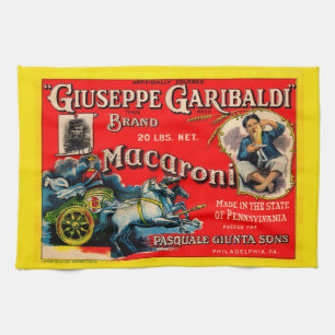1920s Giuseppe Garibaldi macaroni label Tea Towel