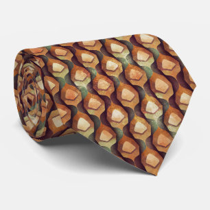 1920s Gold Teal Art Deco Fan Pattern Tie