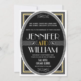 1920's Great Gatsby Wedding Invitations