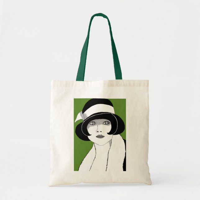 1920s Green Tote Bag (Front)