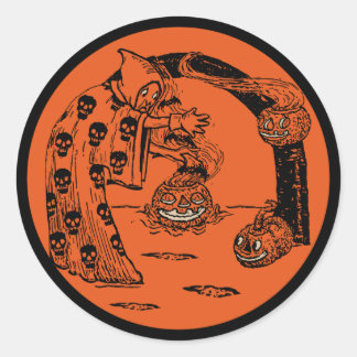 1920s Halloween Conjuring Spectre Classic Round St Sticker