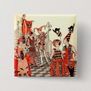 1920's Halloween Costume Party 15 Cm Square Badge