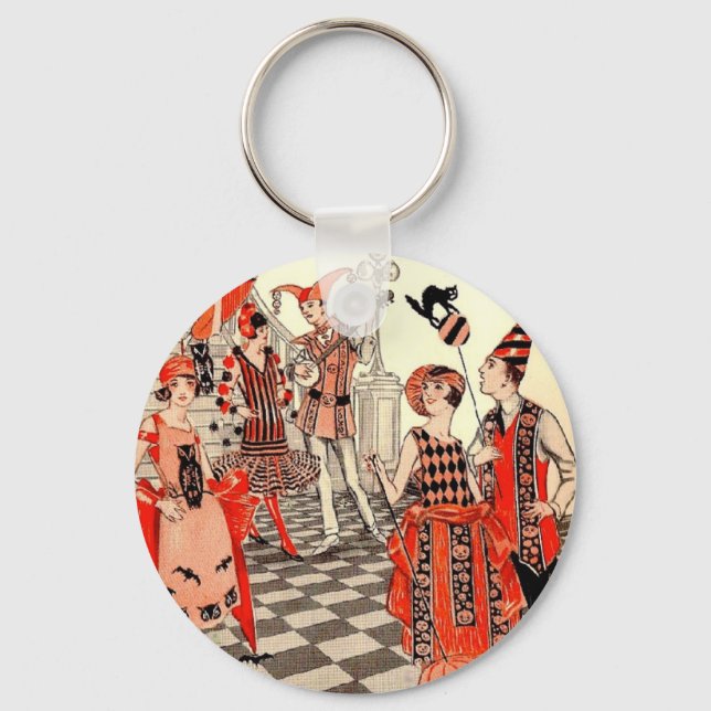 1920's Halloween Costume Party Key Ring (Front)