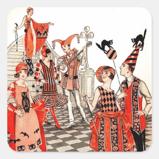 1920's Halloween Costume Party Square Sticker (Front)